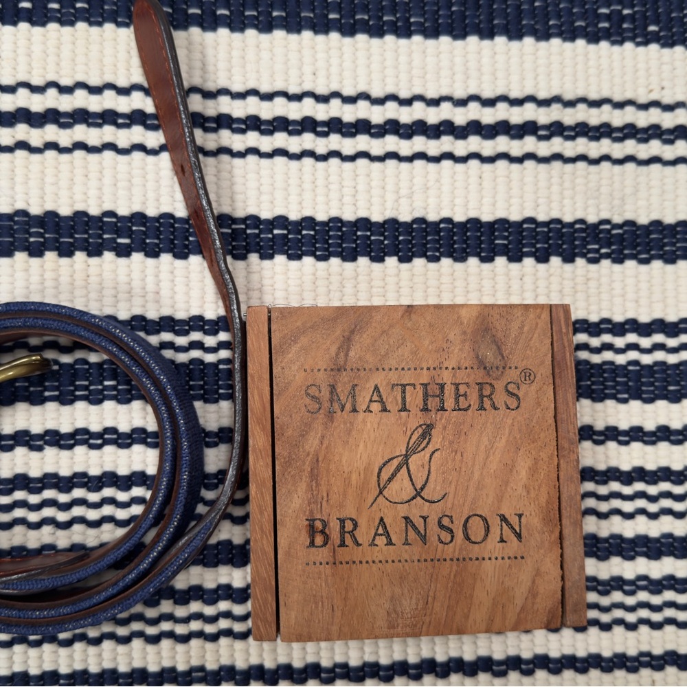 Smathers & Branson solid blue belt 36” waist